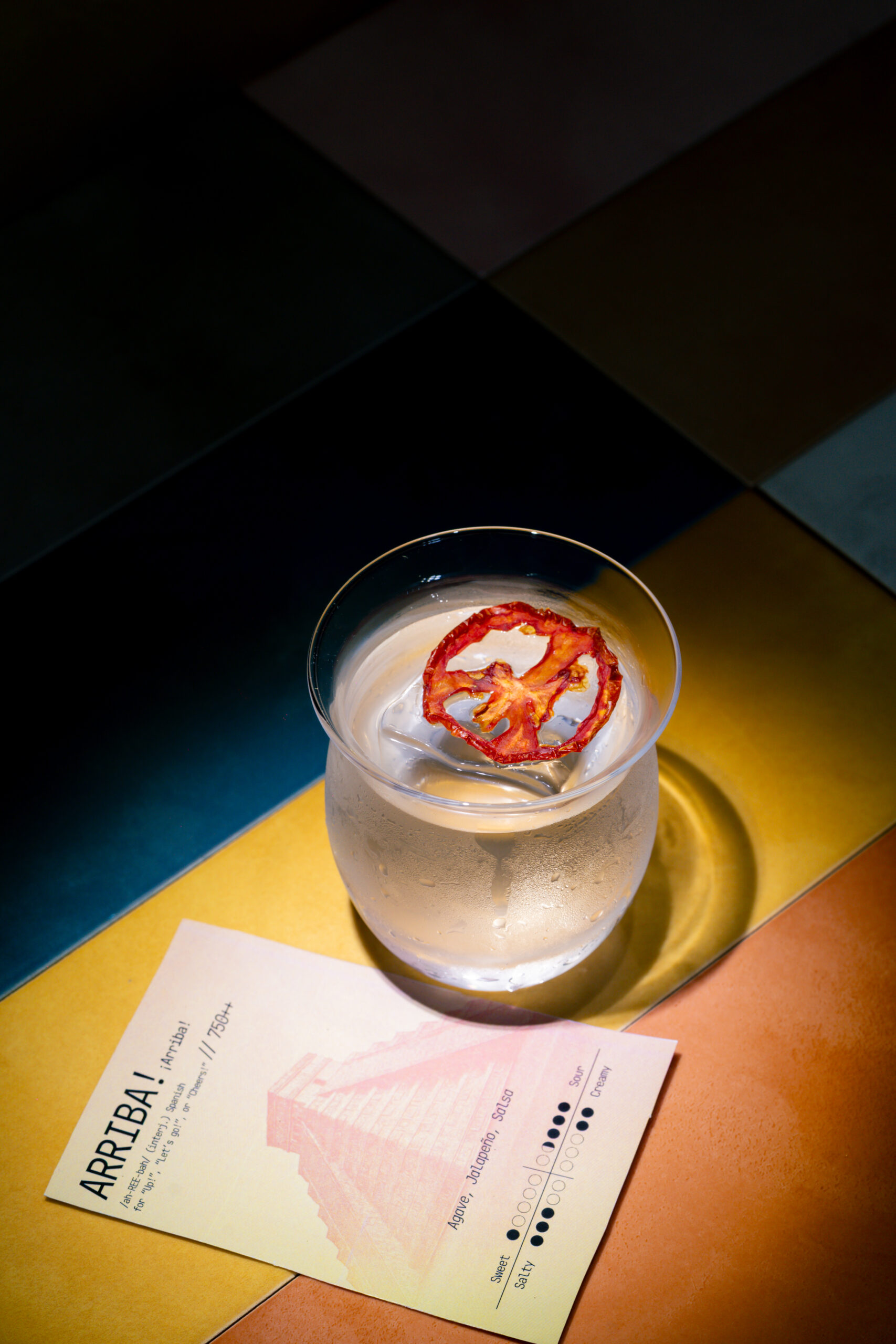 Arriba cocktail at Atelier V Indore, tequila jalapeno and salsa
