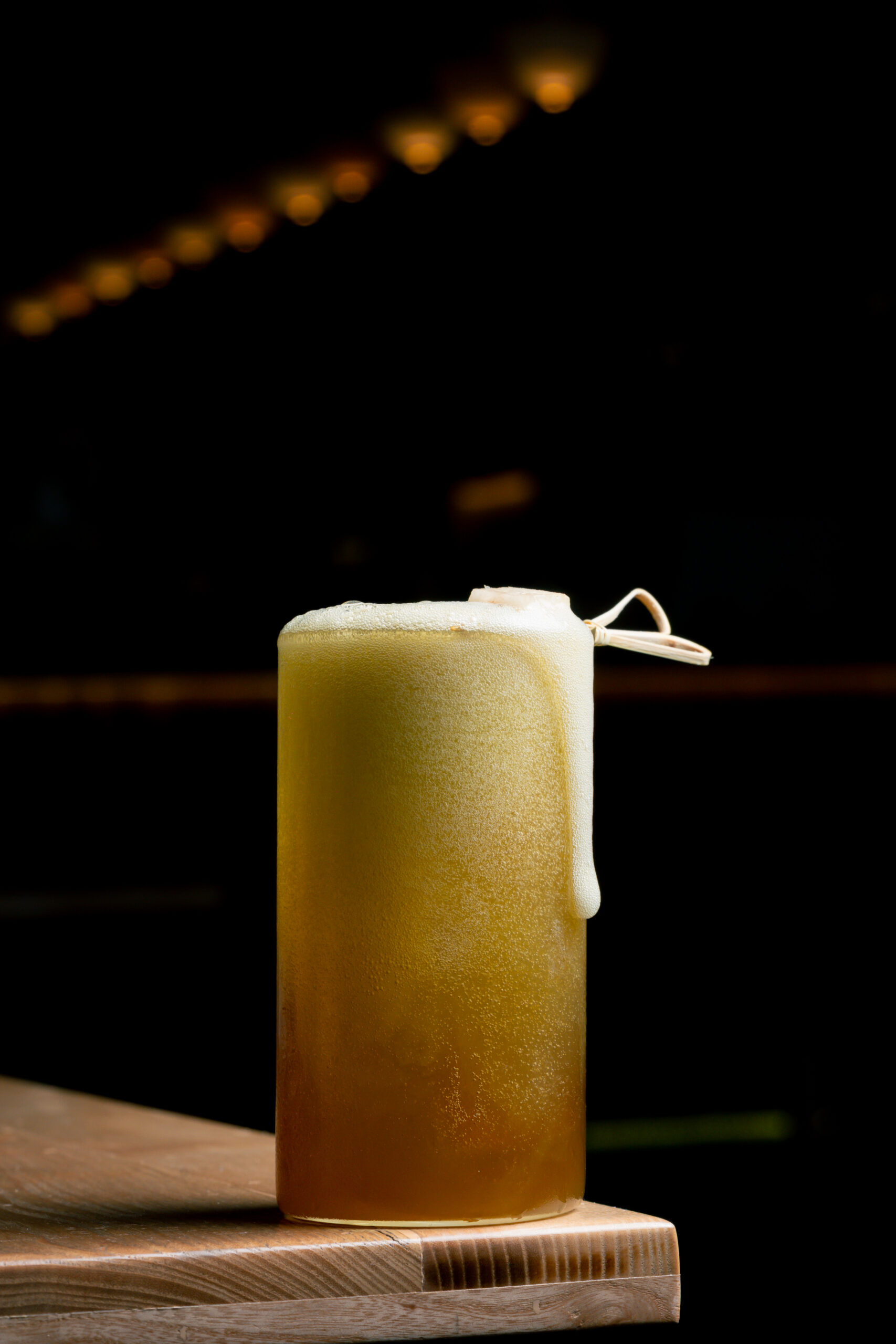 Kanpai cocktail at Atelier V Indore, scotch hojicha tea pineapple pickle and raw mango