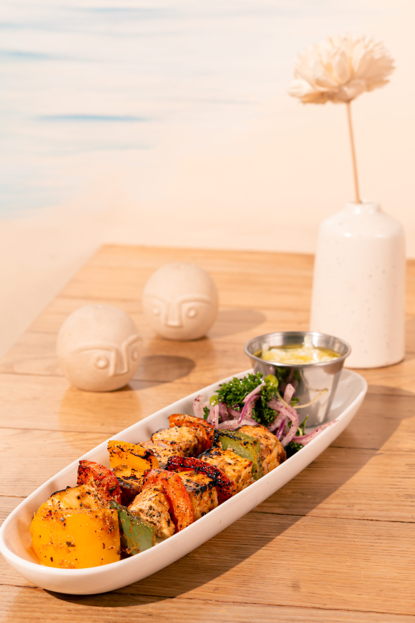Paneer souvlaki skewers at Atelier V restaurant Indore